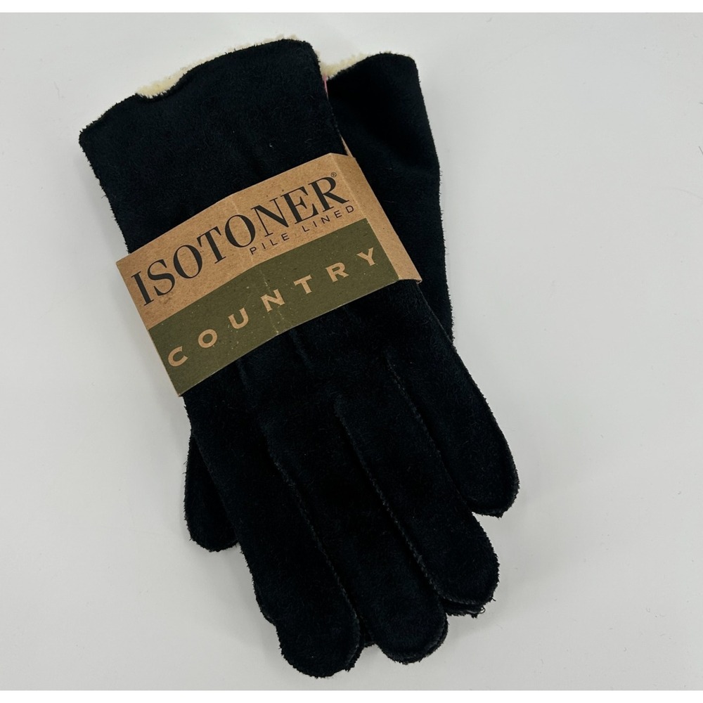 VTG 90s Leather Suede Isotoner Gloves Mens L Heritage Country Sherpa Lined NOS